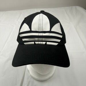 Adidas Originals Trefoil Strapback Hat Black White Adjustable Logo Cap OSFM